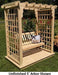 A & L Furniture Amish Handcrafted Cedar Wood Lexington Arbor w/ Deck & Swing 5 ft / Gray Stain Cedar 1530C-GS