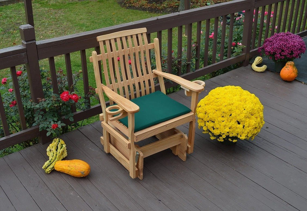 A & L Furniture Handcrafted Amish Bent Oak Glider Chair