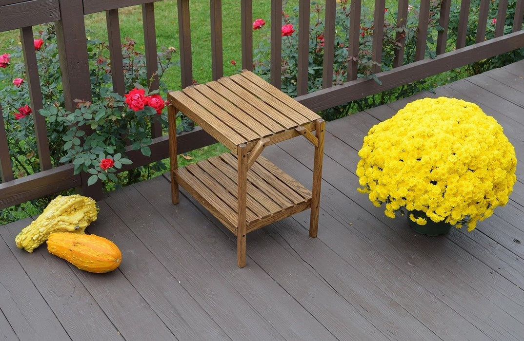 A & L Furniture Handcrafted Amish Oak End Table Walnut Oak 6072