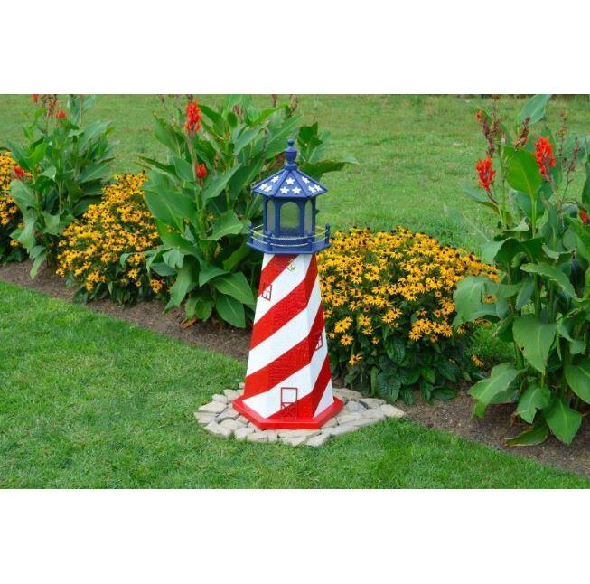 A & L Furniture Patriotic, USA Replica Lighthouse 3 FT / No Lighthouse 374-3FT