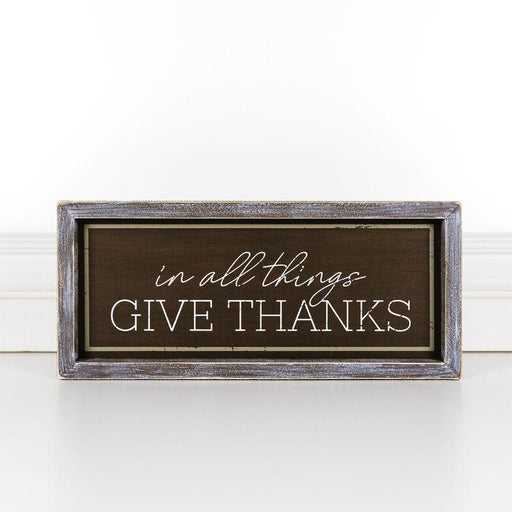 Adams & Co. Adams & Co. 13.5x6x1.5 Wood Framed Sign (ALL THNGS) Brown/White/Grey Art 65135