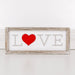 Adams & Co. Adams & Co. 13x5x1.5 Wood Framed Sign (LOVE) White/Grey/Red Art 25044 810013484083