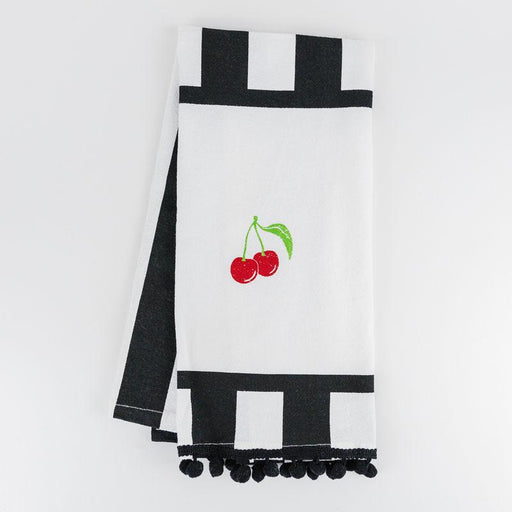 Adams & Co. Adams & Co. 15x24 Tea Towel (CHERRY) White/Black/Red/Green Art 11032
