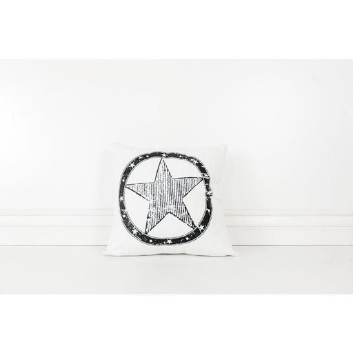 Adams & Co. Adams & Co. 16x16x4 Canvas Pillow (STAR) White/Black/Grey Art 45012