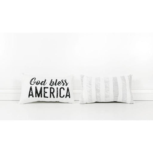 Adams & Co. Adams & Co. 18x10x4 Canvas Pillow (GD BLSS) White/Black/Grey Art 45011