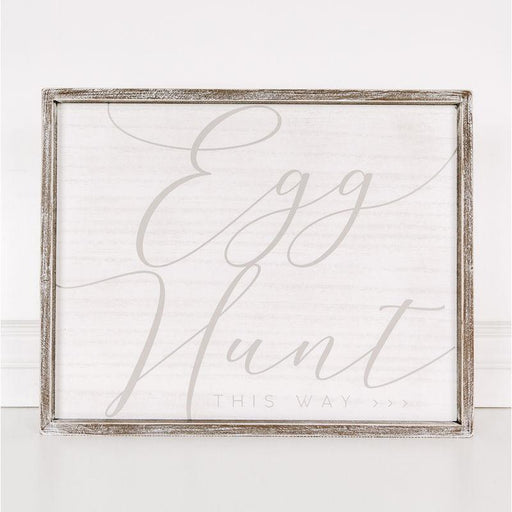 Adams & Co. Adams & Co. 20x16x1.5 Wood Framed Sign (EGG HNT) White/Grey Art 30161