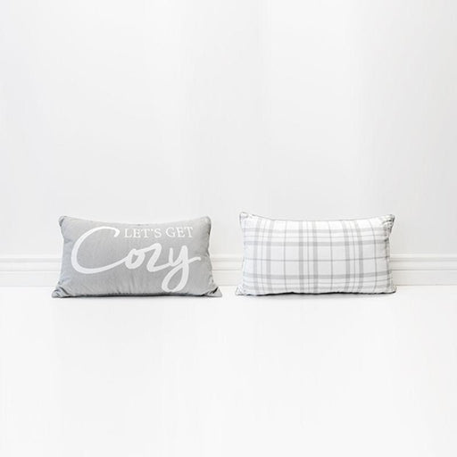 Adams & Co. Adams & Co. 22x12 Pillow (COZY) White/Grey Art 10592