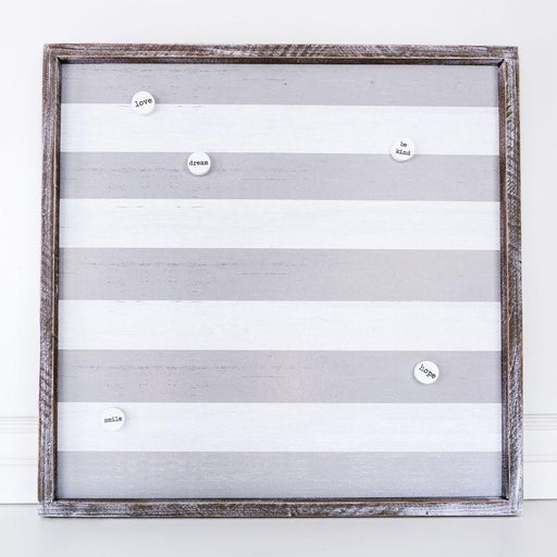 Adams & Co. Adams & Co. 24.5x24.5x1.5 Wood Framed Linen Magnets Board (STRPS) Grey/White Art 10710