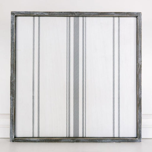 Adams & Co. Adams & Co. 26x26x1.5 Double-Sided Wood Framed Sign (STRPS) White/Blue/Grey Art 15424