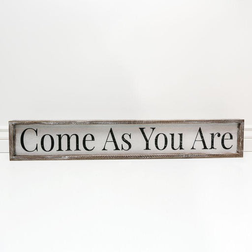 Adams & Co. Adams & Co. 36x6x1.5 Wood Framed Sign (CME AS YOU ARE) White/Black Art 19164