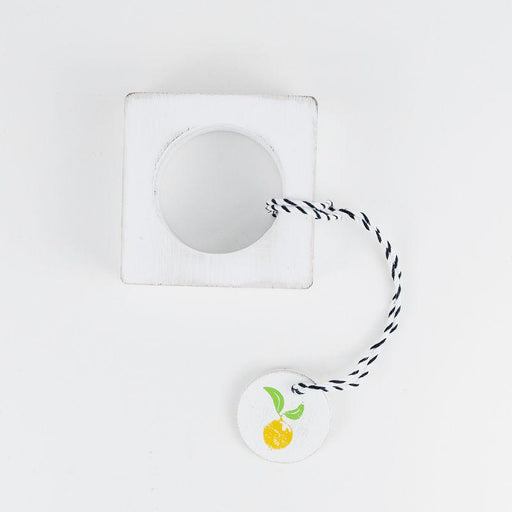 Adams & Co. Adams & Co. 3x3x1 Wood Napkin Ring (LMN) White/Yellow/Green/Black Art 11027
