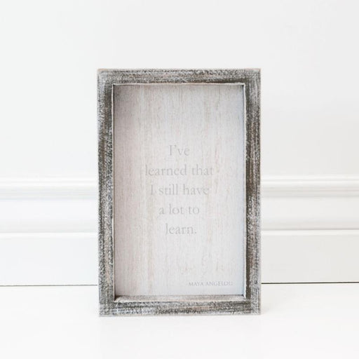 Adams & Co. Adams & Co. 5x8x1.5 Wood Framed Sign (LEARN) Grey/White Art 10519