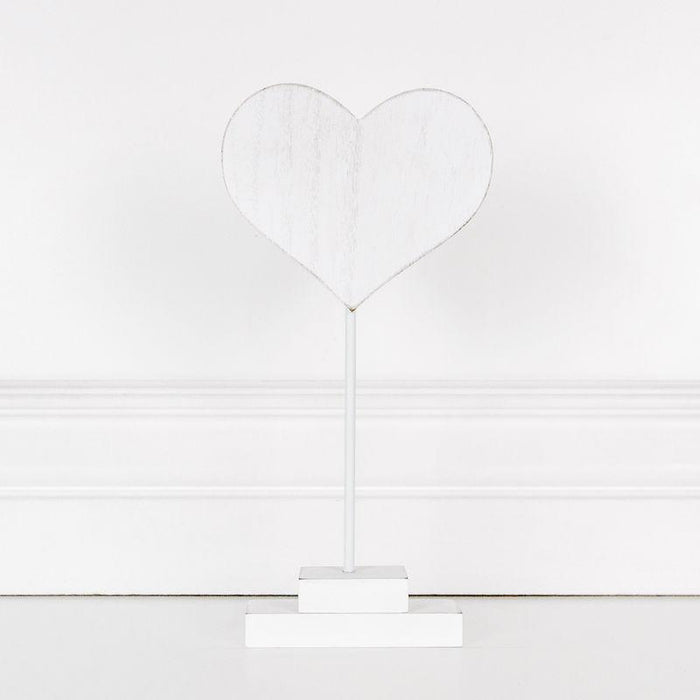 Adams & Co. Adams & Co. 6x10x1.5 Wood Cutout on Stand (HEART) White Art 25048