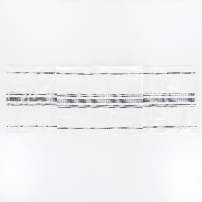 Adams & Co. Adams & Co. 74x14 Linen Reversible Table Runner (Stripes) White/Blue/Grey Inside Accessories 15462