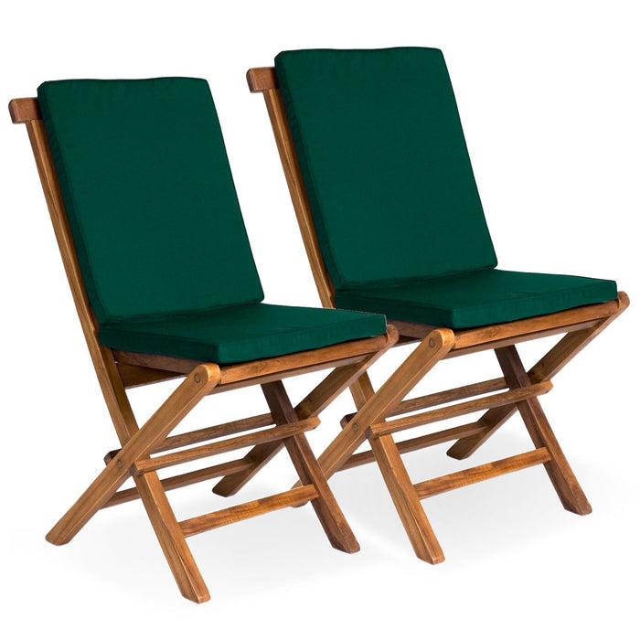 All Things Cedar All Things Cedar Folding Chair Set Green Cushion Chairs TF22-2-G 842088020064