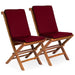 All Things Cedar All Things Cedar Folding Chair Set Red Cushion Chairs TF22-2-R 842088020071