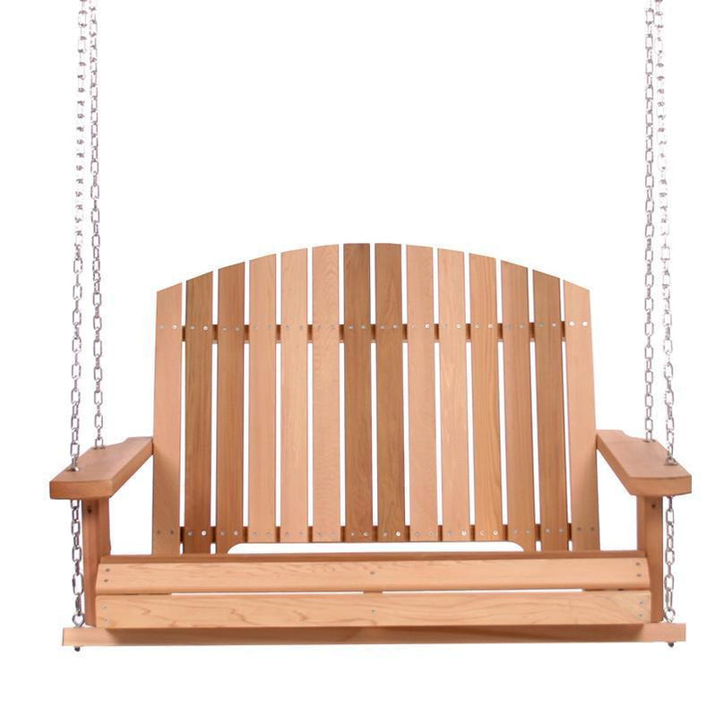 4 ft. Wooden Porch Swing for Sale Red Cedar, Arched Back — The Porch