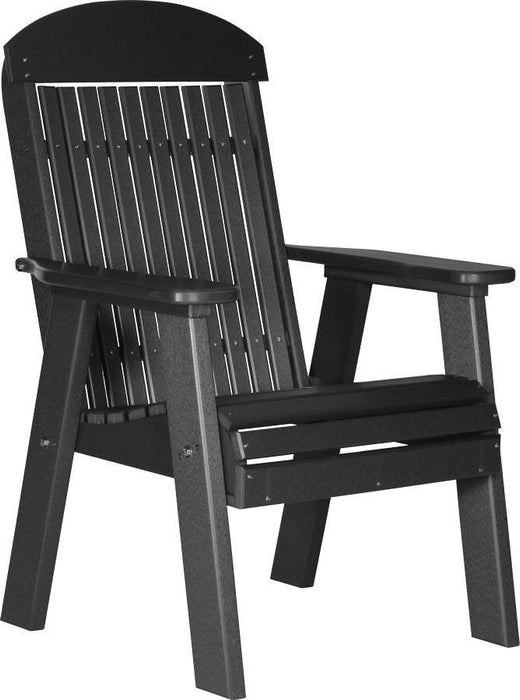 LuxCraft LuxCraft 2' Classic Highback Recycled Plastic Chair Black Chair 2CPBBK
