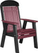 LuxCraft LuxCraft 2' Classic Highback Recycled Plastic Chair With Cup Holder Cherrywood on Black Chair 2CPBCWB