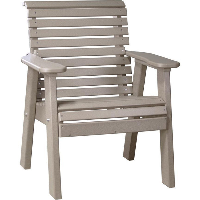 LuxCraft LuxCraft 2' Rollback Recycled Plastic Chair Weatherwood Outdoor Chair 2PPBWW