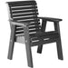 LuxCraft LuxCraft 2' Rollback Recycled Plastic Chair With Cup Holder Black Outdoor Chair 2PPBBK