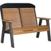 LuxCraft LuxCraft 4' Classic Highback Recycled Plastic Bench Cedar on Black Outdoor Bench 4CPBCB
