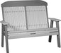 LuxCraft LuxCraft 4' Classic Highback Recycled Plastic Bench Dove Gray on Slate Outdoor Bench 4CPBDGS