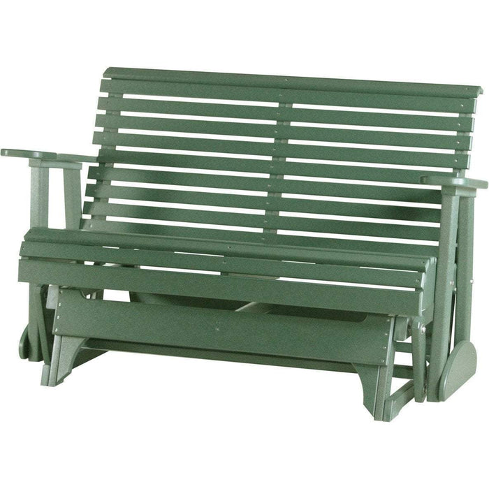 LuxCraft LuxCraft 4 foot Rollback Recycled Plastic Outdoor Glider Green Rollback Glider 4PPGG