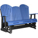 LuxCraft LuxCraft 5 ft. Recycled Plastic Adirondack Outdoor Glider Blue On Black Adirondack Glider 5APGBB