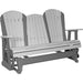 LuxCraft LuxCraft 5 ft. Recycled Plastic Adirondack Outdoor Glider With Cup Holder Dove Gray On Slate Adirondack Glider 5APGDGS
