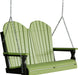 LuxCraft LuxCraft Adirondack 4ft. Recycled Plastic Porch Swing Lime Green on Black / Adirondack Porch Swing 4APSLGB