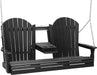 LuxCraft LuxCraft Adirondack 5ft. Recycled Plastic Porch Swing With Cup Holder Black / Adirondack Porch Swing Porch Swing 5APSBK