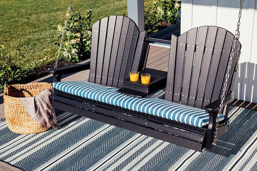 LuxCraft LuxCraft Adirondack 5ft. Recycled Plastic Porch Swing With Cup Holder Porch Swing