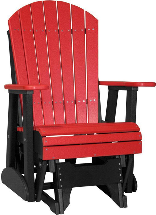 LuxCraft LuxCraft Adirondack Recycled Plastic 2 Foot Glider Chair Red on Black Glider Chair 2APGRB