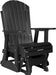 LuxCraft LuxCraft Adirondack Recycled Plastic 2 Foot Glider Chair With Cup Holder Black Glider Chair 2APGBK