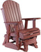 LuxCraft LuxCraft Adirondack Recycled Plastic 2 Foot Glider Chair With Cup Holder Cherrywood Glider Chair 2APGCW