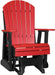 LuxCraft LuxCraft Adirondack Recycled Plastic 2 Foot Glider Chair With Cup Holder Red on Black Glider Chair 2APGRB