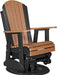 LuxCraft Luxcraft Adirondack Recycled Plastic Swivel Glider Chair Cedar on Black Glider Chair 2ARSCEOB