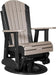LuxCraft Luxcraft Adirondack Recycled Plastic Swivel Glider Chair Weatherwood on Black Glider Chair 2ARSWWOB