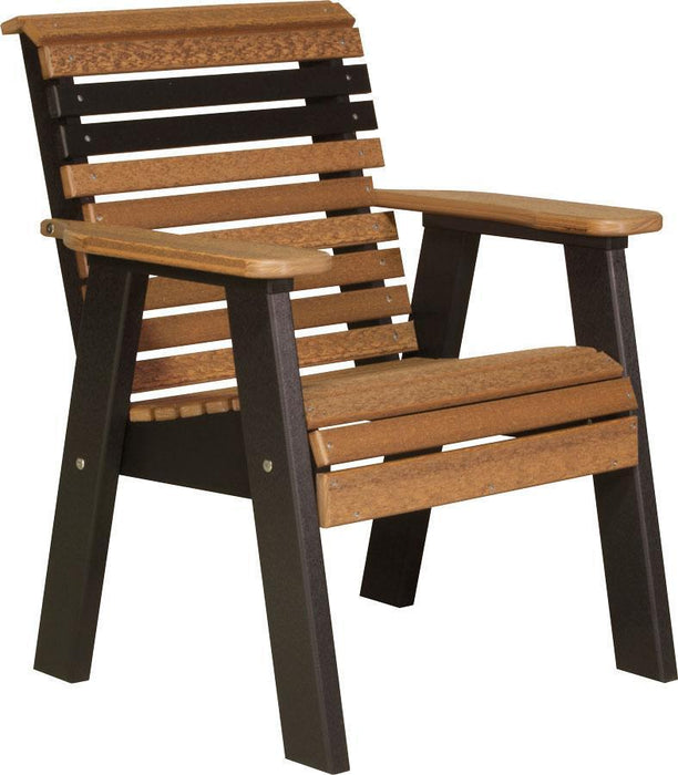 LuxCraft LuxCraft Antique Mahogany 2' Rollback Recycled Plastic Chair Antique Mahogany on Black Outdoor Chair 2PPBAMB