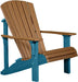 LuxCraft LuxCraft Antique Mahogany Deluxe Recycled Plastic Adirondack Chair Antique Mahogany on Aruba Blue Adirondack Deck Chair
