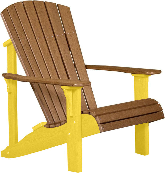 LuxCraft LuxCraft Antique Mahogany Deluxe Recycled Plastic Adirondack Chair With Cup Holder Adirondack Deck Chair