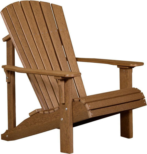LuxCraft LuxCraft Antique Mahogany Deluxe Recycled Plastic Adirondack Chair With Cup Holder Antique Mahogany Adirondack Deck Chair PDACAM