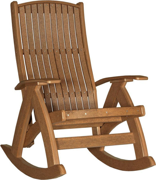 LuxCraft LuxCraft Antique Mahogany Recycled Plastic Comfort Porch Rocking Chair Antique Mahogany Rocking Chair PCRAM