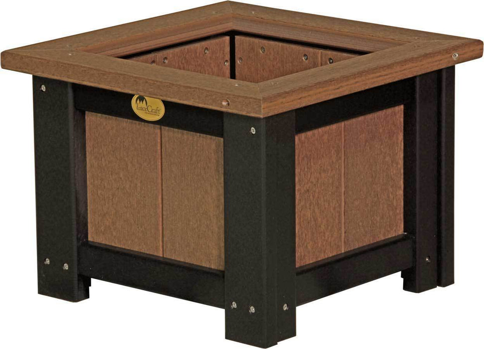 LuxCraft LuxCraft Antique Mahogany Recycled Plastic Square Planter Antique Mahogany on Black / 15" Planter Box P15SPAMB