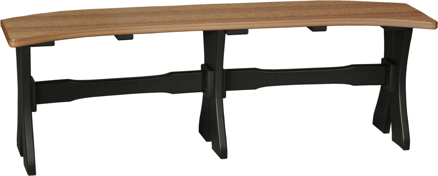 LuxCraft LuxCraft Antique Mahogany Recycled Plastic Table Bench Antique Mahogany on Black / 52" Bench P52TBAMB