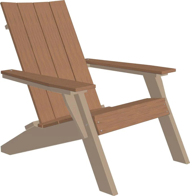 LuxCraft Luxcraft Antique Mahogany Urban Adirondack Chair With Cup Holder Adirondack Deck Chair