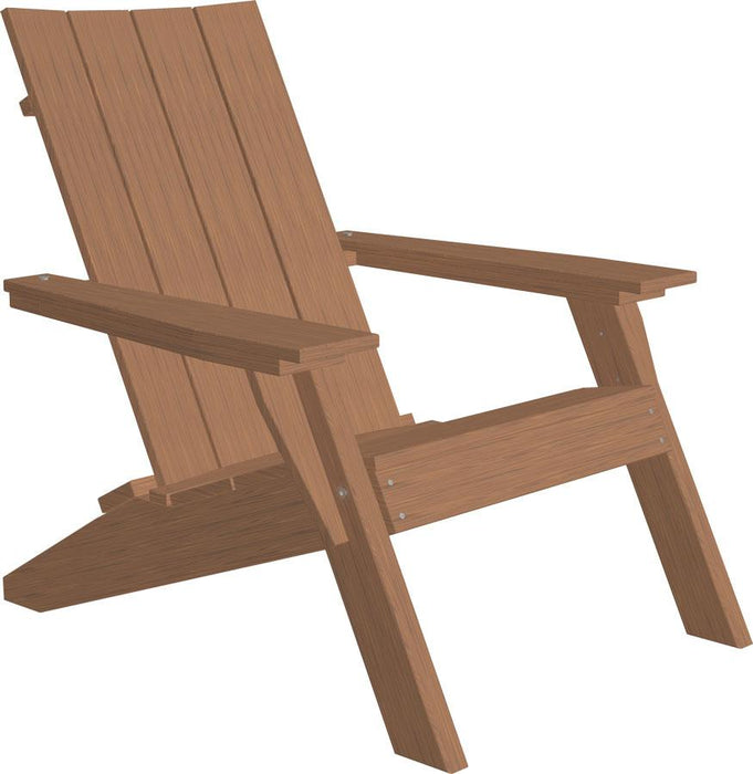 LuxCraft Luxcraft Antique Mahogany Urban Adirondack Chair With Cup Holder Antique Mahogany Adirondack Deck Chair UACAM