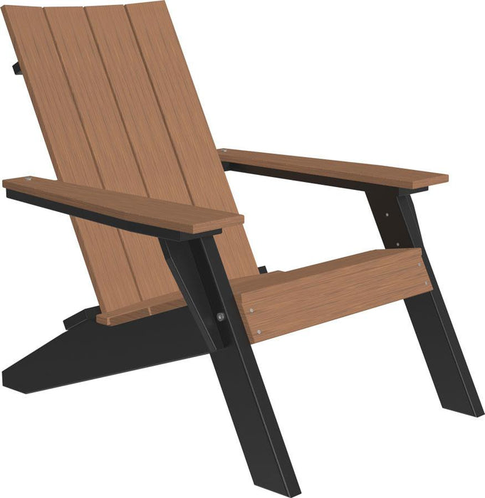 LuxCraft Luxcraft Antique Mahogany Urban Adirondack Chair With Cup Holder Antique Mahogany on Black Adirondack Deck Chair LACAMB
