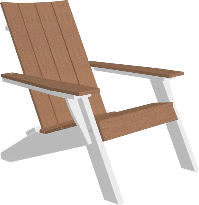LuxCraft Luxcraft Antique Mahogany Urban Adirondack Chair With Cup Holder Antique Mahogany on White Adirondack Deck Chair